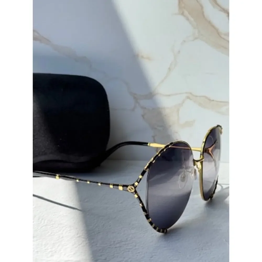 Gucci Oversized Round Sunglasses in Tortoiseshell and Brown